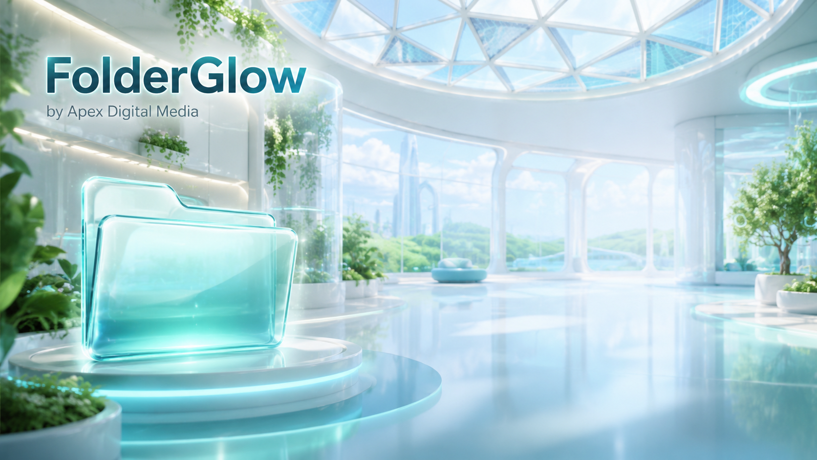 FolderGlow glass future hero artwork